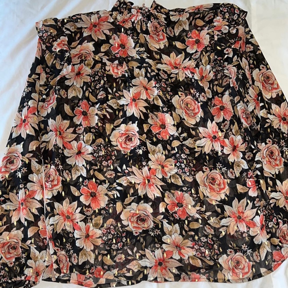 Maurices high neck, long sleeve sheer blouse